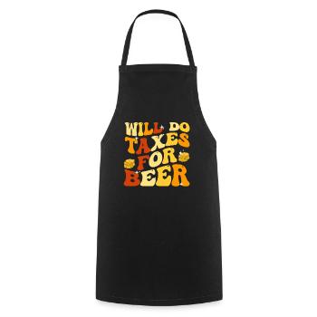 Taxpayer tax office pay tax - Cooking Apron - black - Front - AI Model Male 185 dark (185cm)