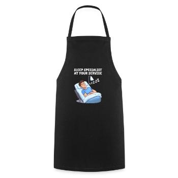 Anesthesia Nurse Sleep Specialist At Your Service - Cooking Apron - black - Front - AI Model Male 185 dark (185cm)