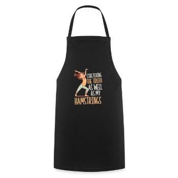 Yoga Instructor Stretching Truth As My Hamstrings - Cooking Apron - black - Front - AI Model Male 185 dark (185cm)