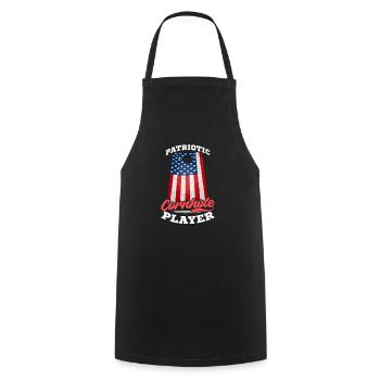 Cornhole Patriotic Player Amerikanische Flagge - Kochschürze - Schwarz - Vorne - AI Model Male 185 dark (185cm)