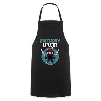 Birthday Ninja Birthday Boy Ninja - Cooking Apron - black - Front - AI Model Male 185 dark (185cm)