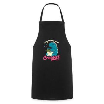 Penser au crochet - Tablier de cuisine - noir - Devant - AI Model Male 185 dark (185cm)