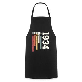 90e anniversaire mari Original avril Vintage 1934 - Tablier de cuisine - noir - Devant - AI Model Male 185 dark (185cm)