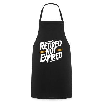 Retired but not expired Funny Retirement - Cooking Apron - black - Front - AI Model Male 185 dark (185cm)