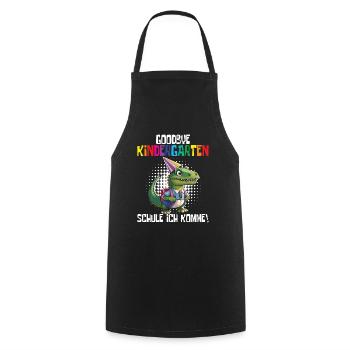 School Enrollment Dino Back to School - Cooking Apron - black - Front - AI Model Male 185 dark (185cm)