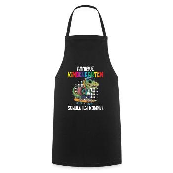 School Enrollment Dino Back to School - Cooking Apron - black - Front - AI Model Male 185 dark (185cm)