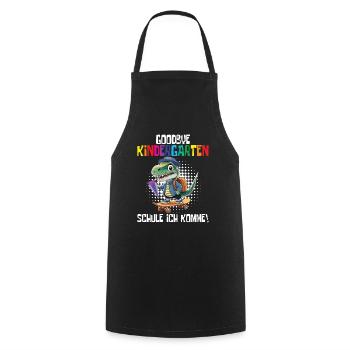 School Enrollment Dino Back to School - Cooking Apron - black - Front - AI Model Male 185 dark (185cm)