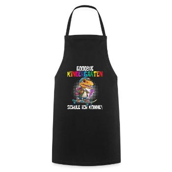School Enrollment Dino Back to School - Cooking Apron - black - Front - AI Model Male 185 dark (185cm)