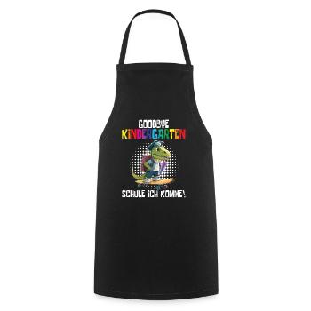 School Enrollment Dino Back to School - Cooking Apron - black - Front - AI Model Male 185 dark (185cm)