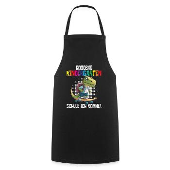 School Enrollment Dino Back to School - Cooking Apron - black - Front - AI Model Male 185 dark (185cm)