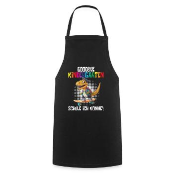 School Enrollment Dino Back to School - Cooking Apron - black - Front - AI Model Male 185 dark (185cm)