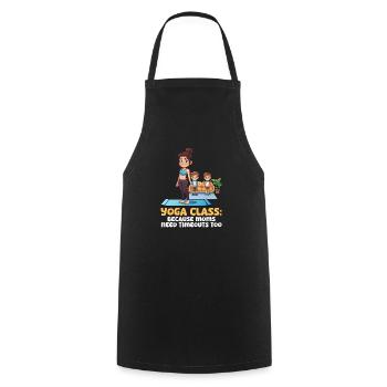 Cours de yoga pour maman : parce que les mamans ont besoin de temps d’arrêt pour - Tablier de cuisine - noir - Devant - AI Model Male 185 dark (185cm)