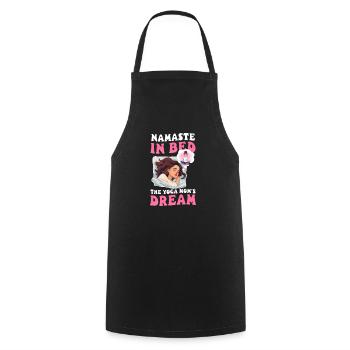 Yoga Mom Namaste au lit : le rêve de la maman yoga - Tablier de cuisine - noir - Devant - AI Model Male 185 dark (185cm)