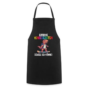 School Enrollment Dino Back to School - Cooking Apron - black - Front - AI Model Male 185 dark (185cm)