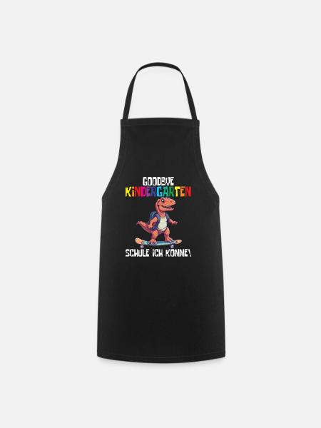 School Enrollment Dino Back to School - Cooking Apron - black