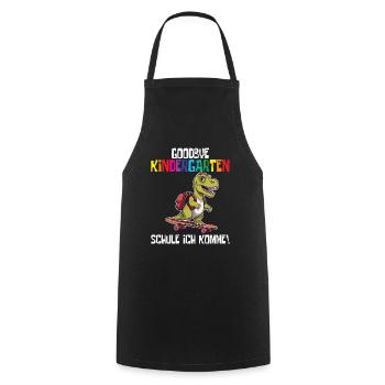 School Enrollment Dino Back to School - Cooking Apron - black - Front - AI Model Male 185 dark (185cm)