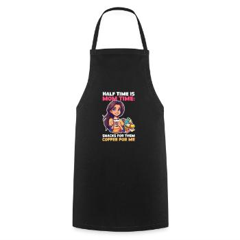 Volleyball Mom Snacks for Them, Coffee for Me - Cooking Apron - black - Front - AI Model Male 185 dark (185cm)