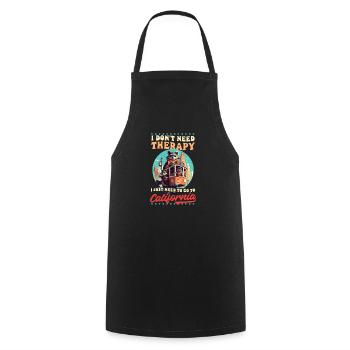 California Lover No Therapy Just California - Cooking Apron - black - Front - AI Model Male 185 dark (185cm)