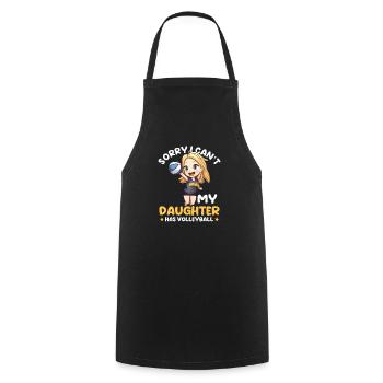 Papa De Volley-ball Désolé Ne Peut Pas Fille De Volley-Ball - Tablier de cuisine - noir - Devant - AI Model Male 185 dark (185cm)