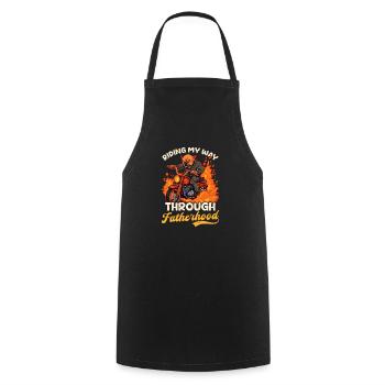 Motorbike Dad Riding Way Through Fatherhood - Cooking Apron - black - Front - AI Model Male 185 dark (185cm)