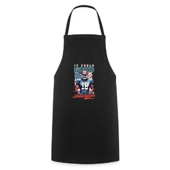 4 juillet Football Feels Good Be American - Tablier de cuisine - noir - Devant - AI Model Male 185 dark (185cm)