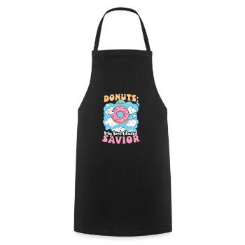 Donut Lover Donuts : Le Sauveur glacé de mon âme - Tablier de cuisine - noir - Devant - AI Model Male 185 dark (185cm)