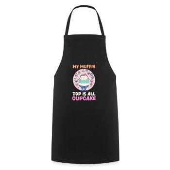Cupcake Lover My Muffin Top is All Cupcake - Tablier de cuisine - noir - Devant - AI Model Male 185 dark (185cm)