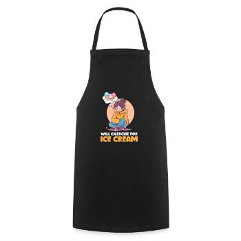 L’amateur de crème glacée fera de l’exercice pour la crème glacée - Tablier de cuisine - noir - Devant - AI Model Male 185 dark (185cm)