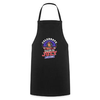 4th Of July BBQ Let's BBQ - Cooking Apron - black - Front - AI Model Male 185 dark (185cm)