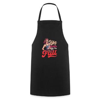 4 juillet BBQ Better By The Grill - Tablier de cuisine - noir - Devant - AI Model Male 185 dark (185cm)