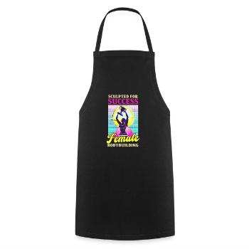 Bodybuilder féminin sculpté pour le succès - Tablier de cuisine - noir - Devant - AI Model Male 185 dark (185cm)