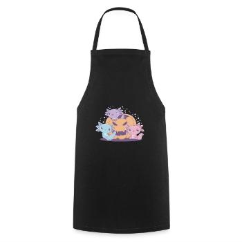Drôle d’axolotl - Tablier de cuisine - noir - Devant - AI Model Male 185 dark (185cm)
