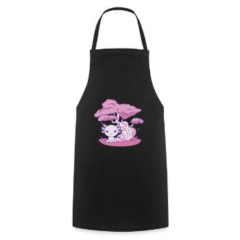 Drôle d’axolotl - Tablier de cuisine - noir - Devant - AI Model Male 185 dark (185cm)