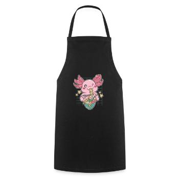 Ramen drôle d’axolotl - Tablier de cuisine - noir - Devant - AI Model Male 185 dark (185cm)