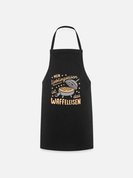 Lustiger Wortwitz Waffeln Backen Essen - Kochschürze - Schwarz