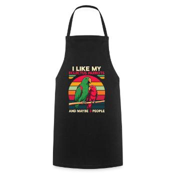 Funny Eclectus Parrot Saying Bird Owner Pet - Cooking Apron - black - Front - AI Model Male 185 dark (185cm)