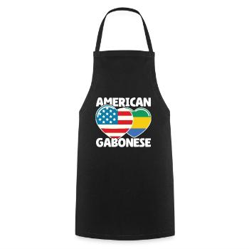 Gabonese Roots and Gabon American Flag - Cooking Apron - black - Front - AI Model Male 185 dark (185cm)