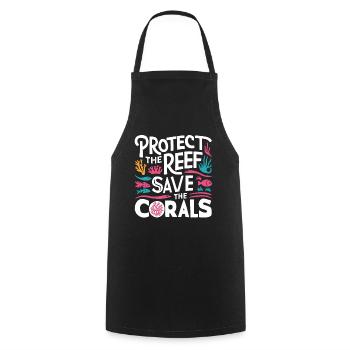 Protect the Reefs Save the Corals Ocean lover - Cooking Apron - black - Front - AI Model Male 185 dark (185cm)