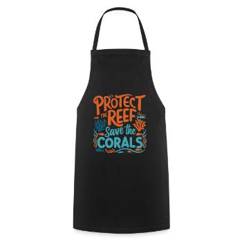 Protect the Reefs Save the Corals Ocean lover - Cooking Apron - black - Front - AI Model Male 185 dark (185cm)