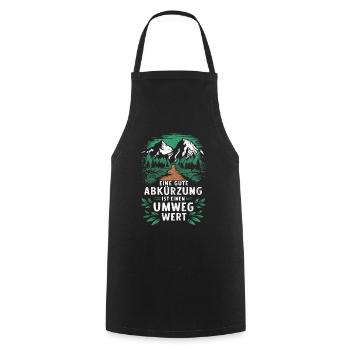 Funny hiker and mountaineer saying abbreviation - Cooking Apron - black - Front - AI Model Male 185 dark (185cm)
