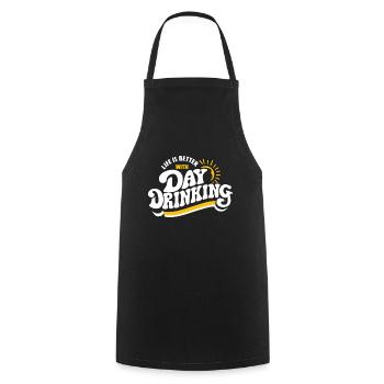 La vie est meilleure avec Day Drinking Funny Alcohol - Tablier de cuisine - noir - Devant - AI Model Male 185 dark (185cm)