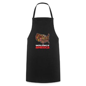 Patriotic Chef United Steaks of America - Cooking Apron - black - Front - AI Model Male 185 dark (185cm)