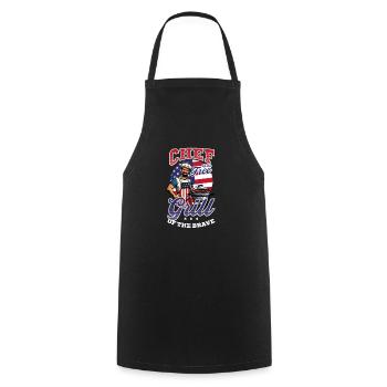 Patriotic Chef Chef Free, Griller Brave - Cooking Apron - black - Front - AI Model Male 185 dark (185cm)