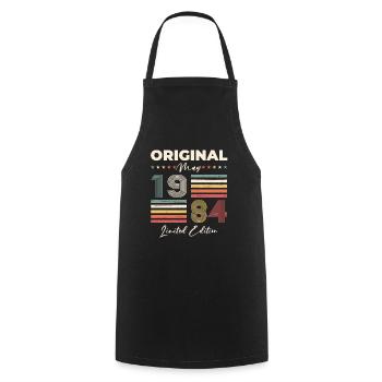 40th Birthday Man Vintage May Vintage 1984 - Cooking Apron - black - Front - AI Model Male 185 dark (185cm)