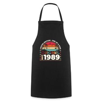 Birthday 1989 May 1989 Vintage 1989 Legend 89 - Cooking Apron - black - Front - AI Model Male 185 dark (185cm)