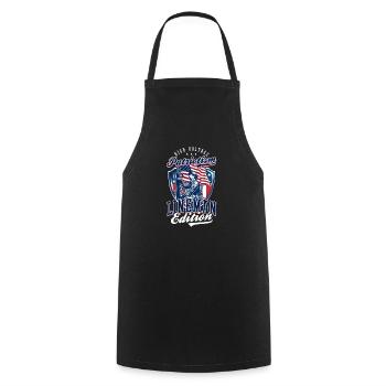 Patriote Patriotic Lineman High Voltage Patriotisme - Tablier de cuisine - noir - Devant - AI Model Male 185 dark (185cm)