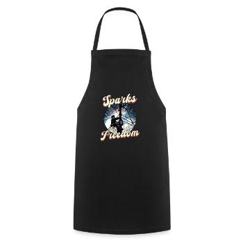 Patriotic Lineman Sparks of Freedom - Cooking Apron - black - Front - AI Model Male 185 dark (185cm)