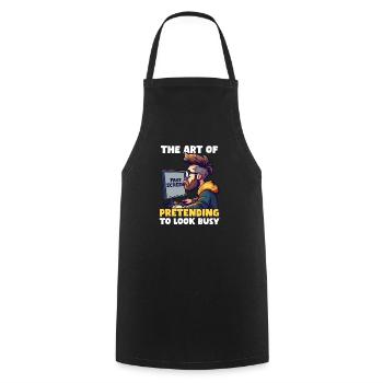 Supervisor The Art of Pretending to Look Busy - Cooking Apron - black - Front - AI Model Male 185 dark (185cm)