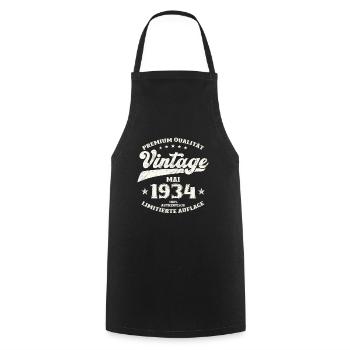 Vintage Mai 1934 Jahrgang 1934 Geburtstag 1934 - Kochschürze - Schwarz - Vorne - AI Model Male 185 dark (185cm)
