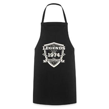 Légende Mai 1974 Millésime 1974 Anniversaire 1974 - Tablier de cuisine - noir - Devant - AI Model Male 185 dark (185cm)